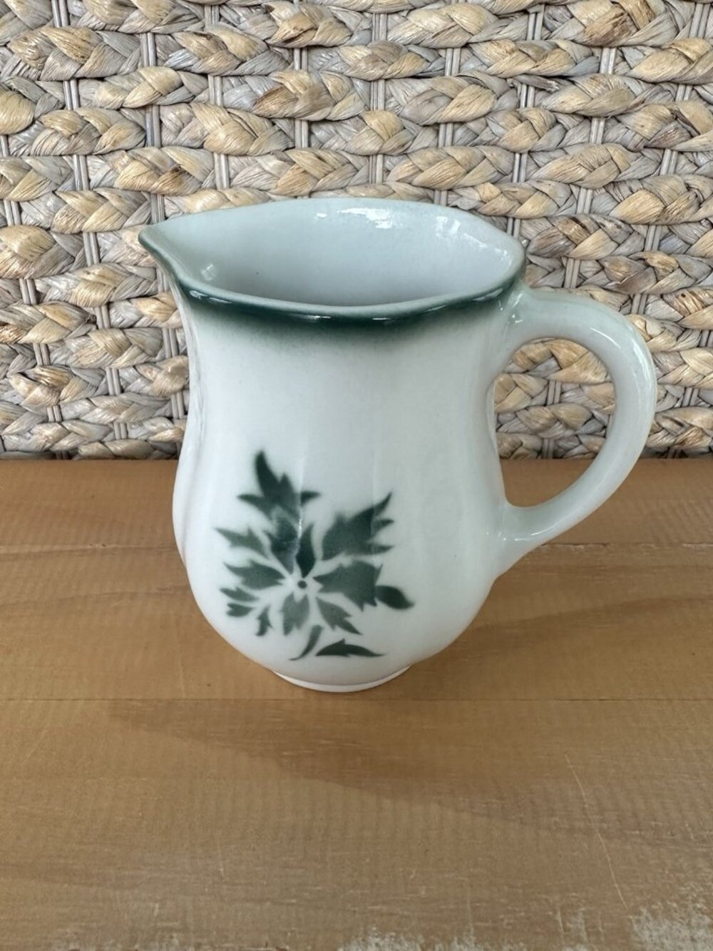 Vintage Arabia Ceramic Milk Pitcher Made in Finland Arctic Fern 5” Cottagecore